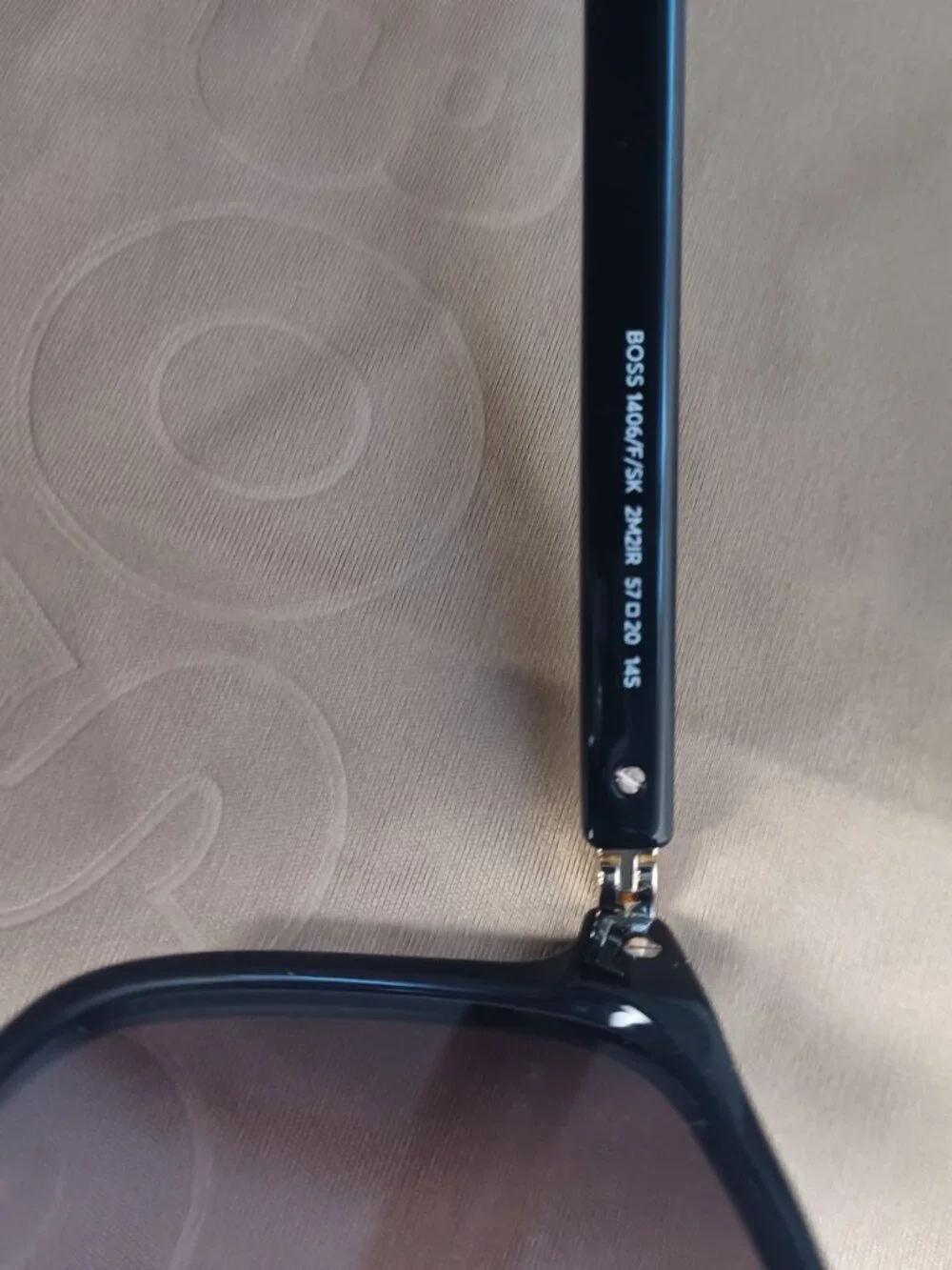 Hugo Boss Sunglasses BOSS 1406/F/SK 02M2 IR Black Gold Men Luxury Square NIB 57m